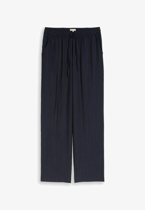 TOM TAILOR LOOSE FIT HOSE IN KNITTER-OPTIK - Trousers - sky captain blue