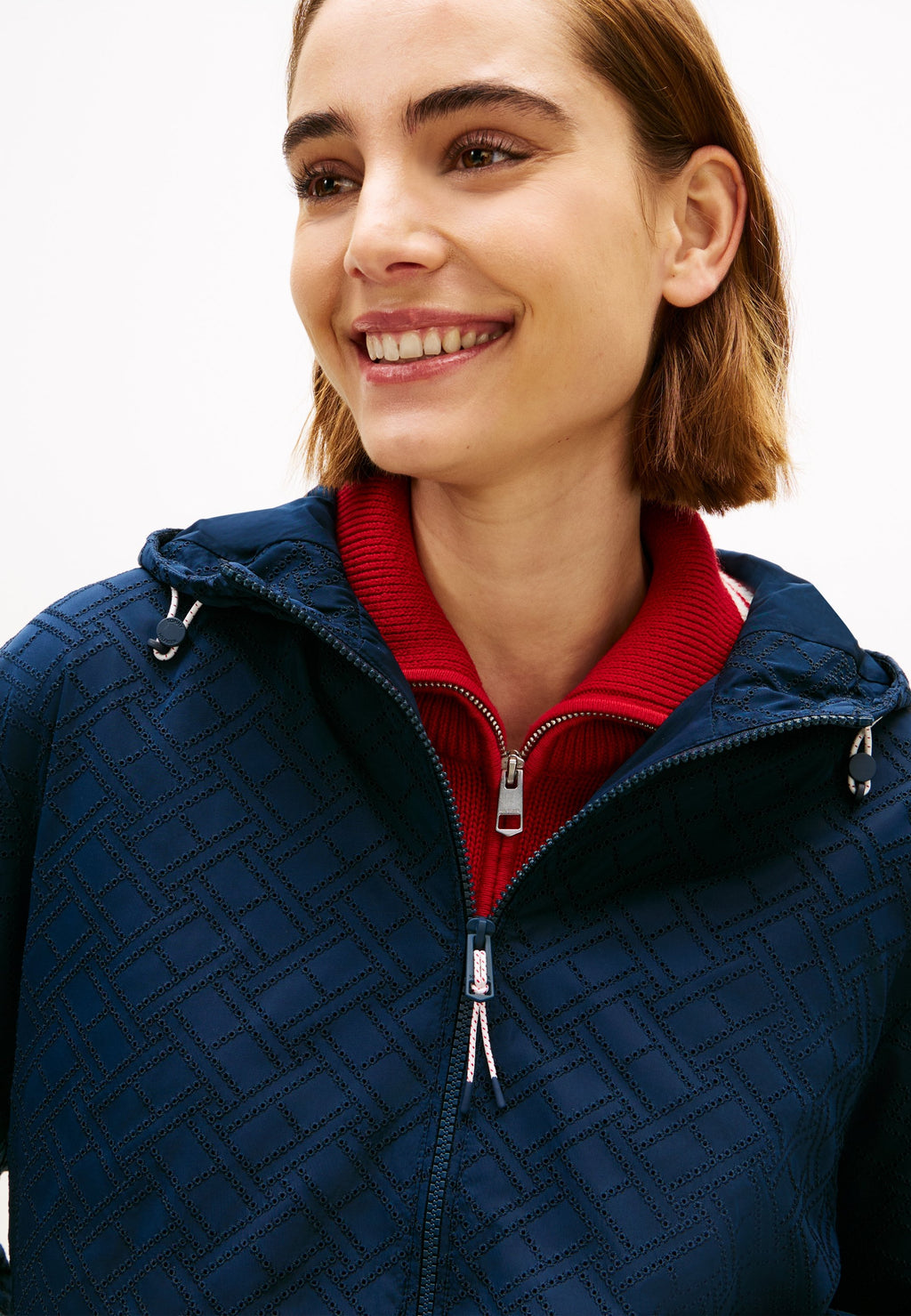 FLAG PRINT RELAXED HOODED WINDBREAKER Media 5