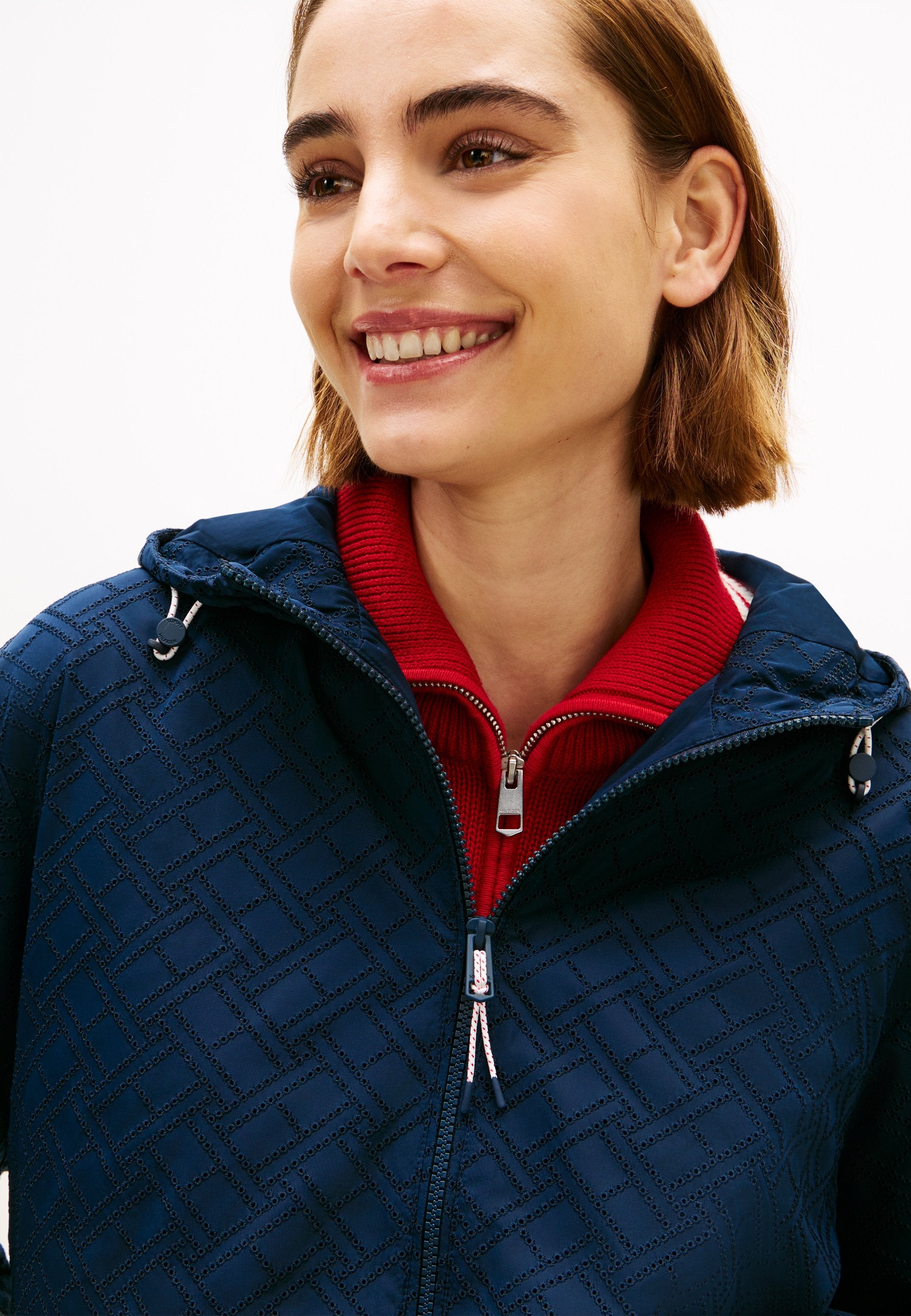 FLAG PRINT RELAXED HOODED WINDBREAKER Media 5