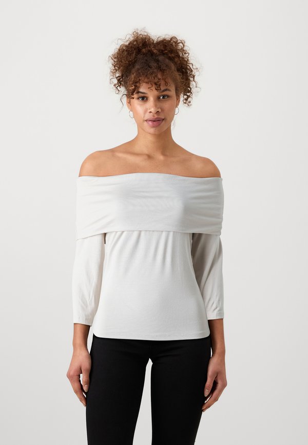 Vero Moda Tall VMREGITZE 3/4 OFF SHOULDER - Long sleeved top - silver gray
