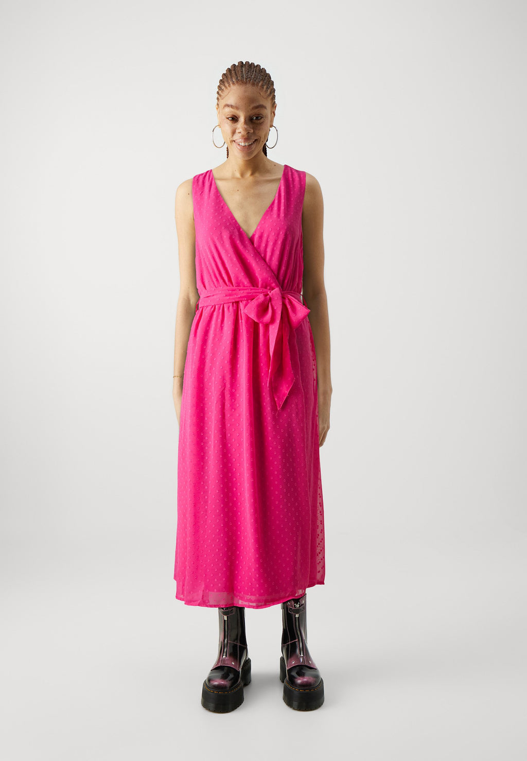 VILA VIMALIANA V NECK MIDI DRESS