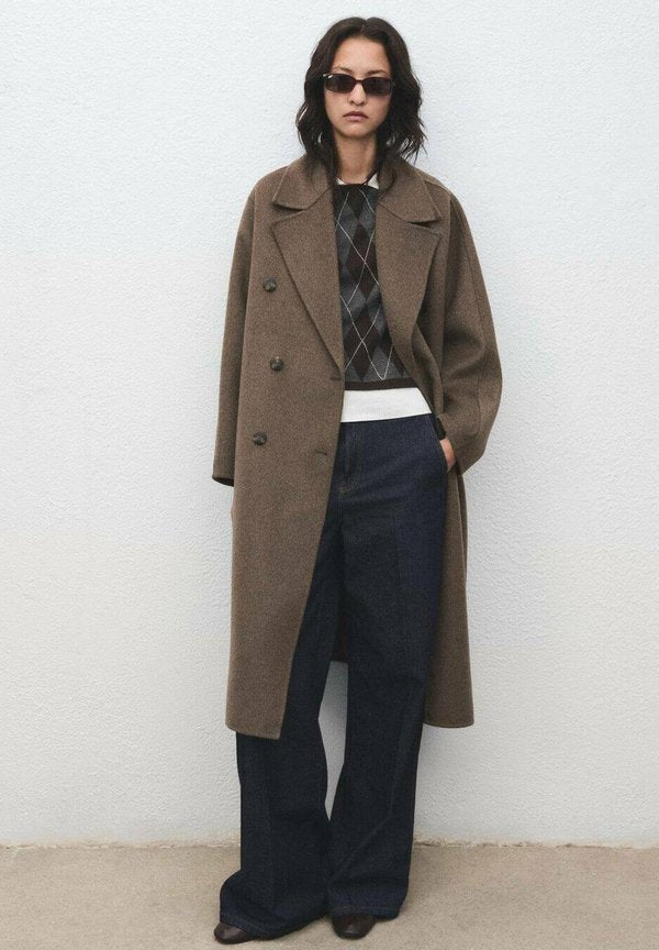 Mango Classic coat - medium brown