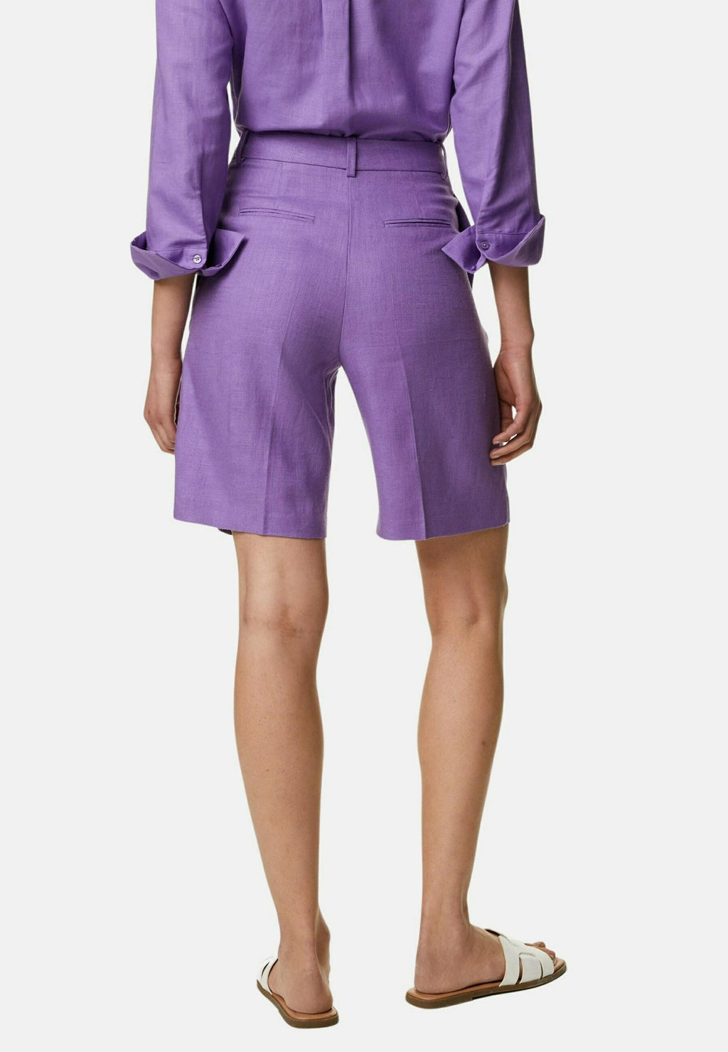 Marks & Spencer LINEN BLEND HIGH WAISTED BERMUDA