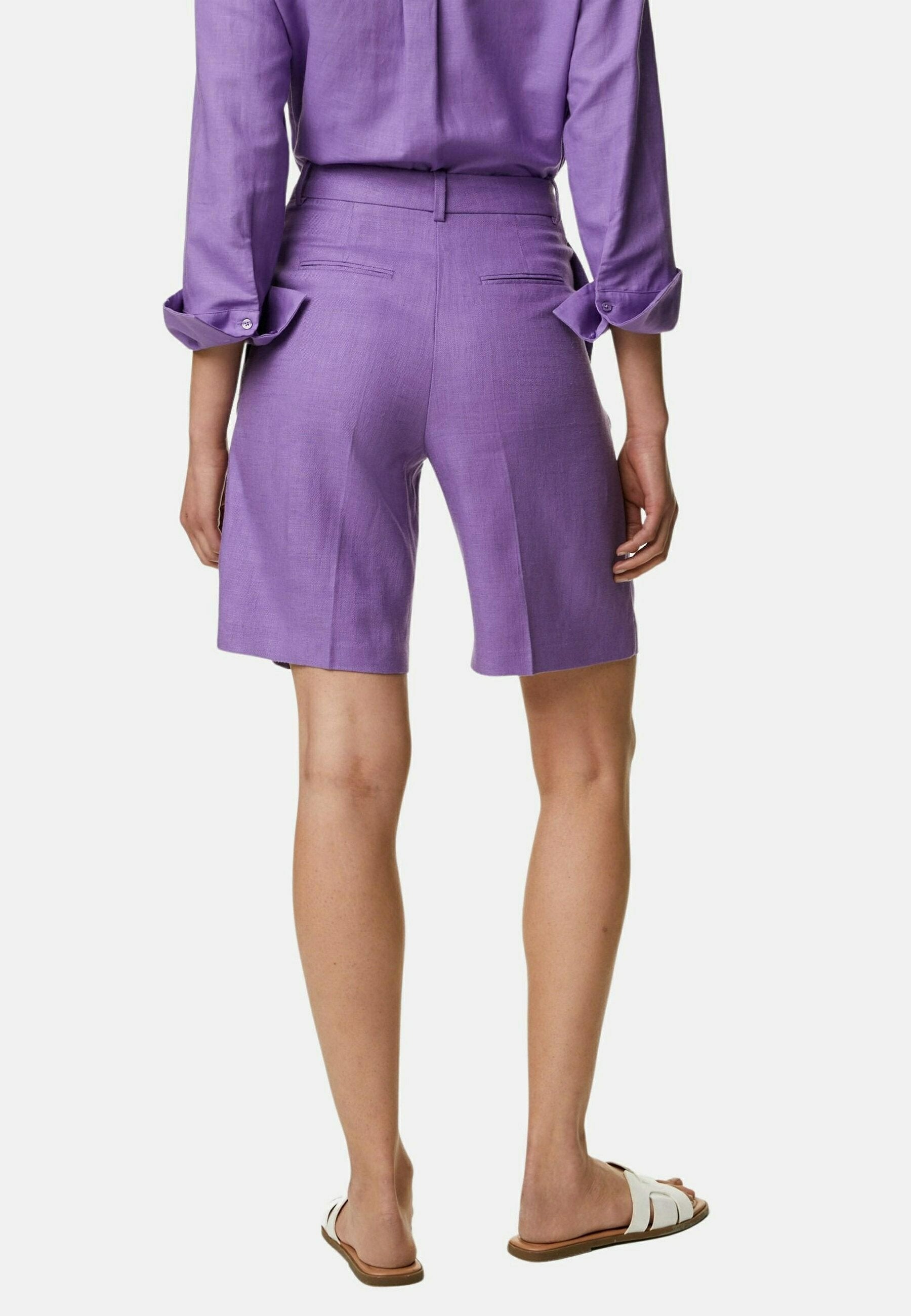 Marks & Spencer LINEN BLEND HIGH WAISTED BERMUDA