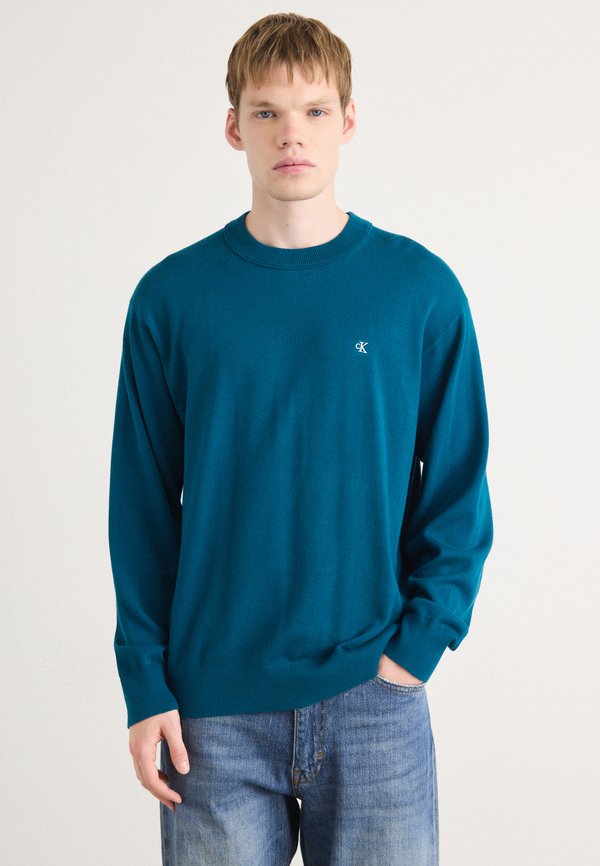 Calvin Klein Jeans LONG SLEEVED RELAXED CREW NECK - Jumper - deep sea teal