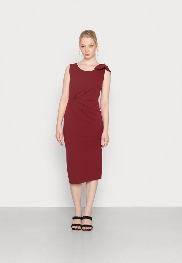 WAL G. ANYA RUCHED MIDI DRESS