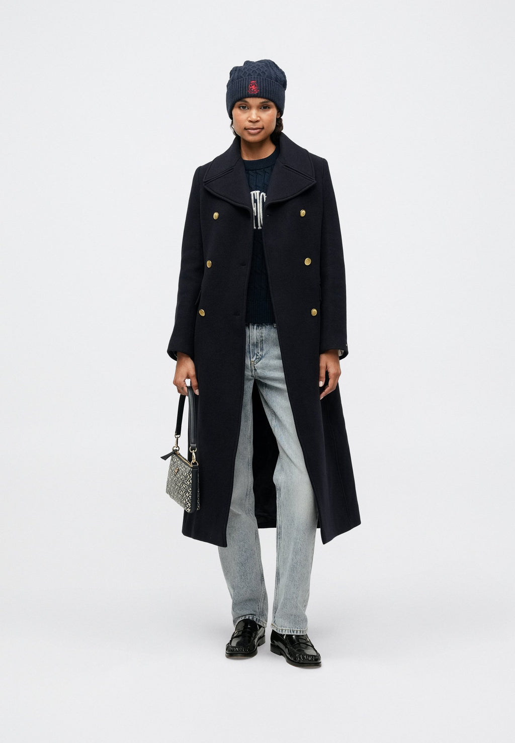 WOOL BLEND LONGLINE SLIM TAILORED COAT Media 2
