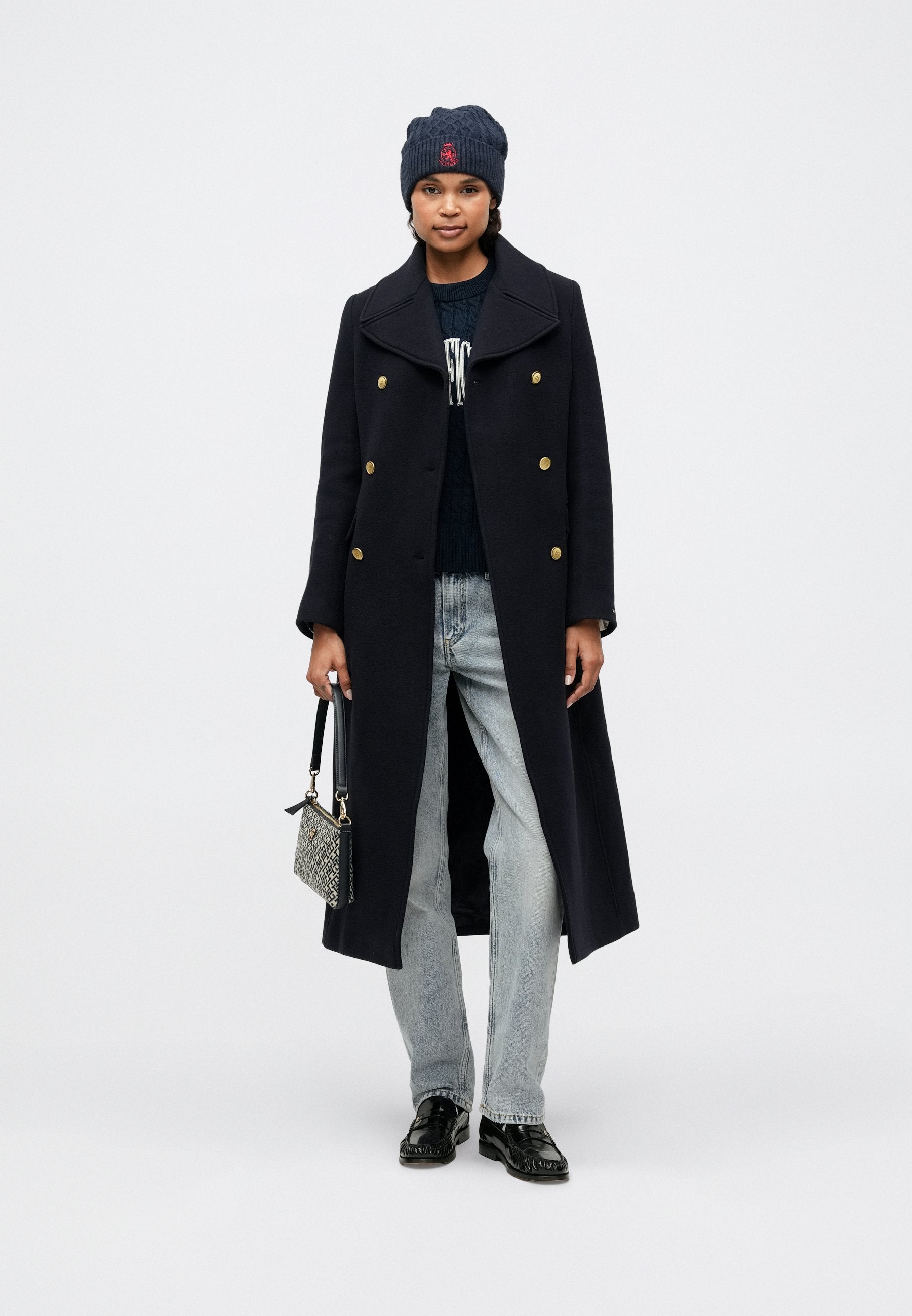 WOOL BLEND LONGLINE SLIM TAILORED COAT Media 2