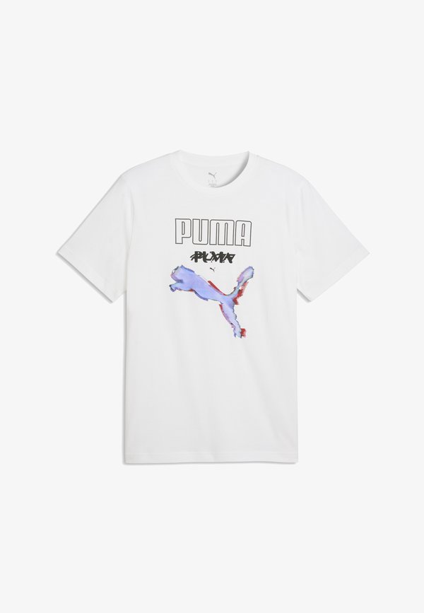 Puma GRAPHICS CYBER PUMA T-SHIRT - Print T-shirt - white
