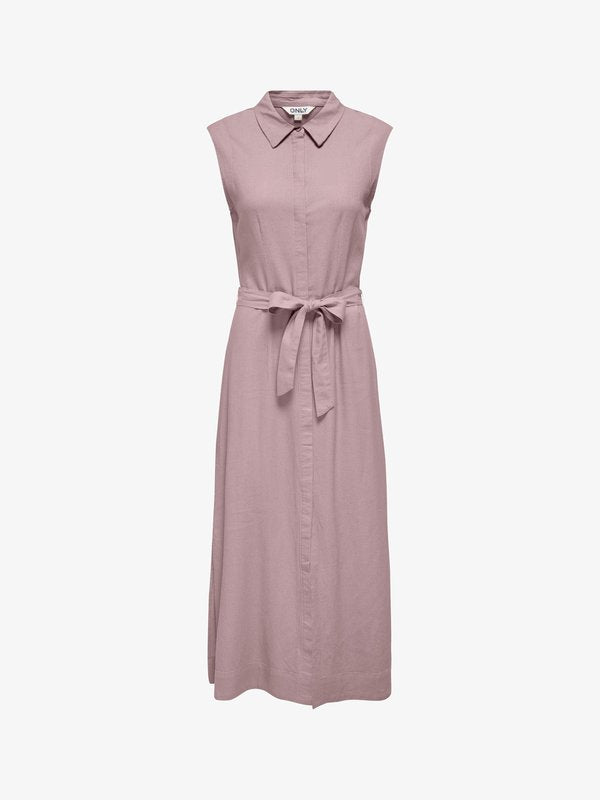 ONLY ONLGOA Linen Long - Shirt dress - burnished lilac