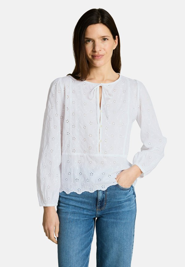 TOM TAILOR BLUSE MIT LOCHSTICKEREI - Blouse - white