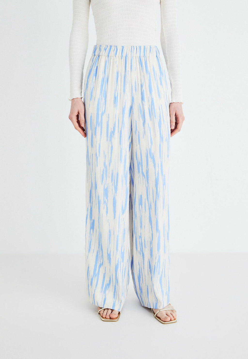 Selected Wide-leg printed viscose