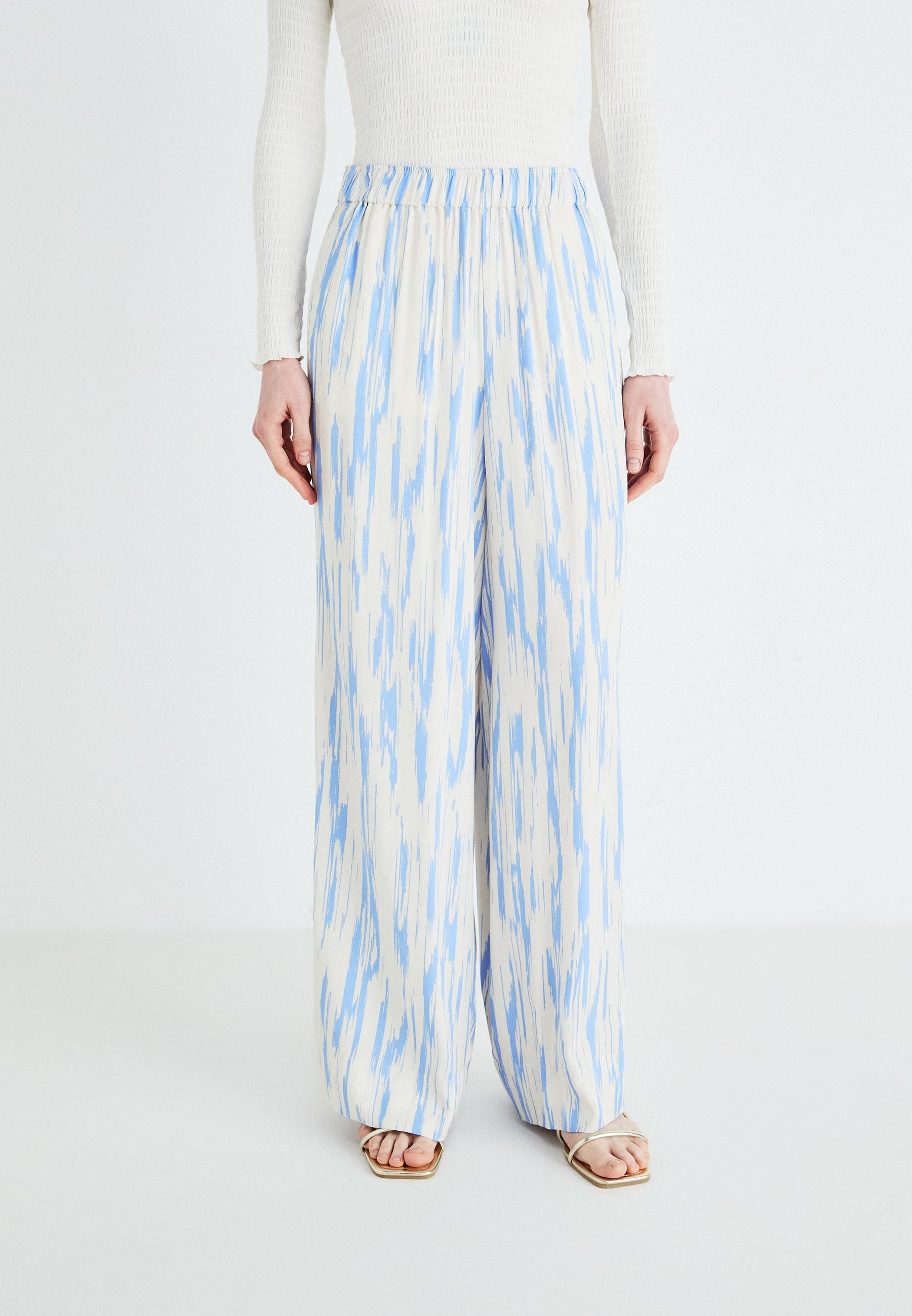 Selected Wide-leg printed viscose