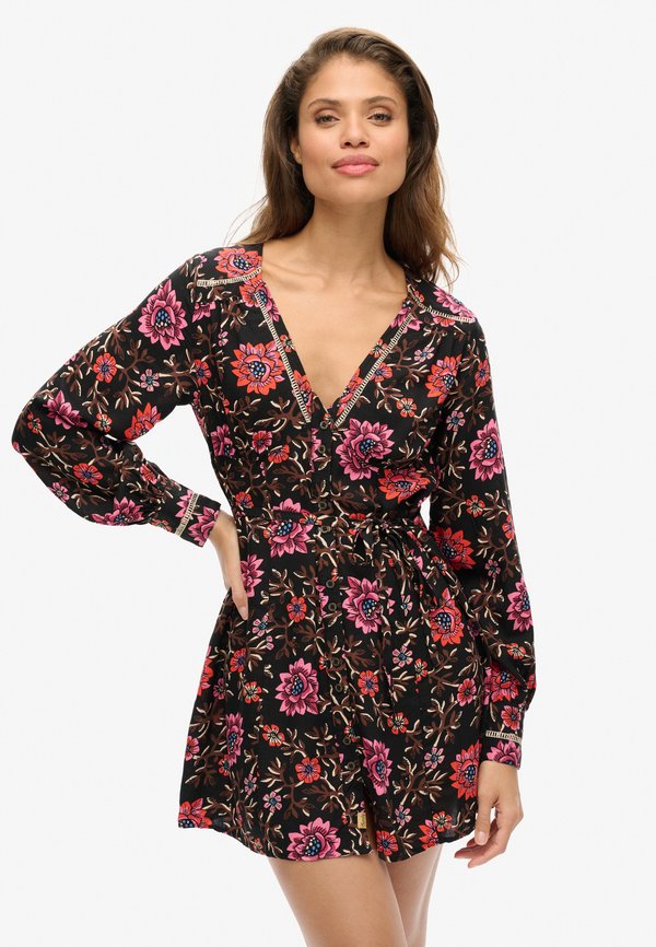 Superdry & Co PRINTED V-NECK MINI TEA
