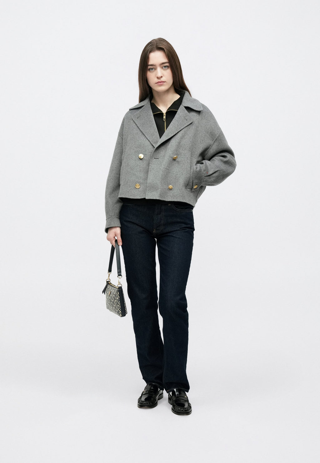 WOOL BLEND DOUBLE BREASTED PEACOAT Media 2
