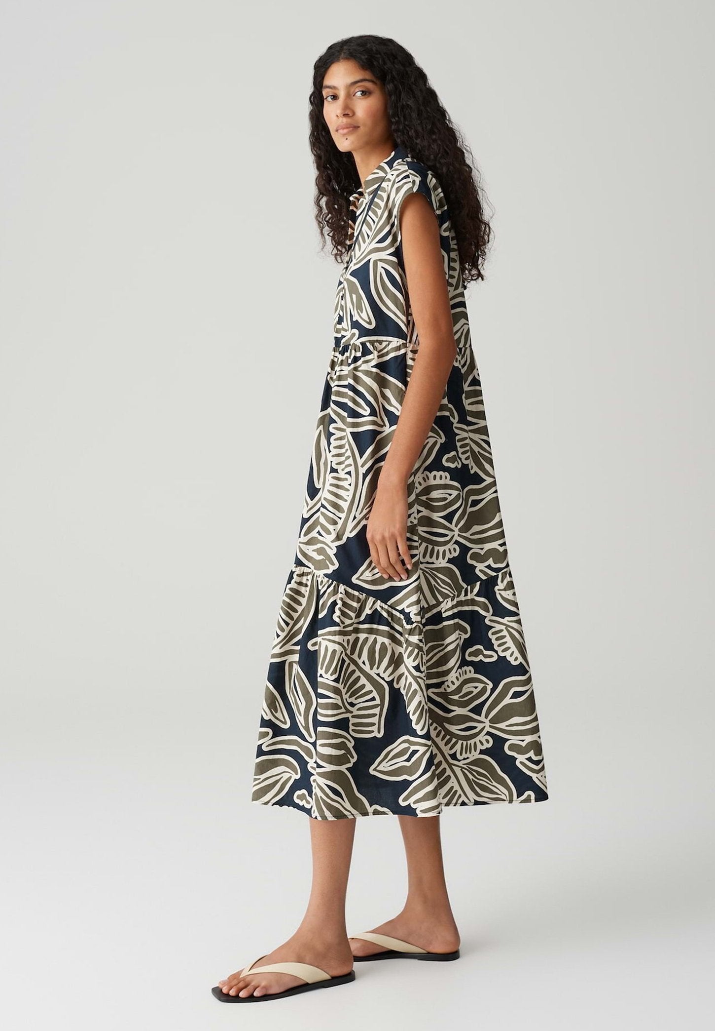 OPUS RELAXED FIT MIDI PRINT VOLANT