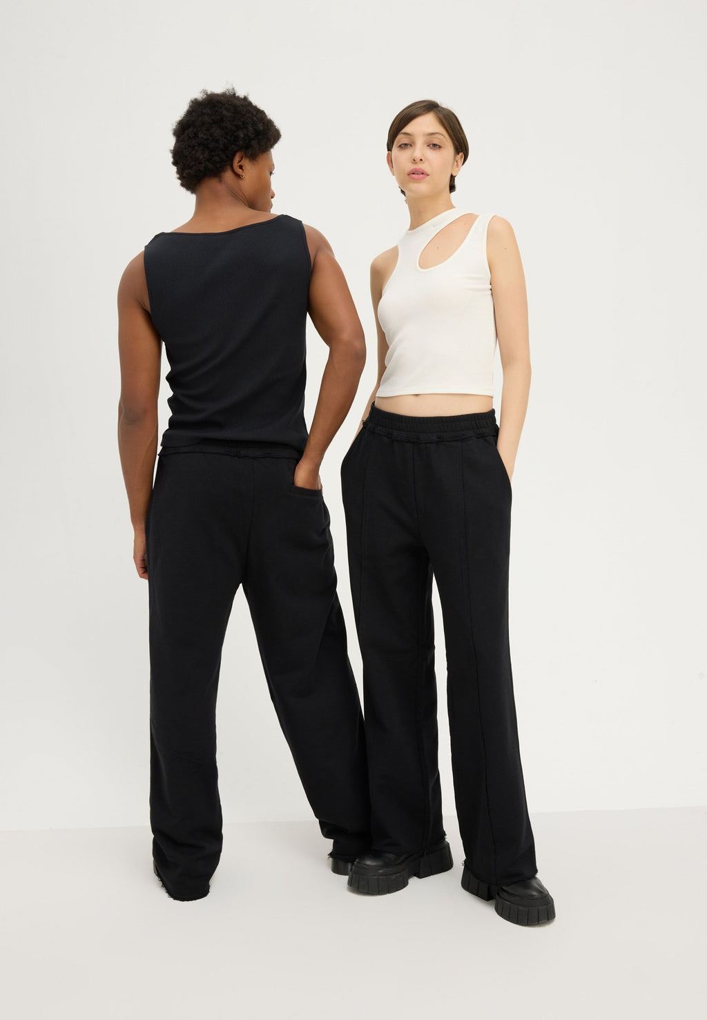 YOURTURN WIDE LEG JOGGING TROUSERS
