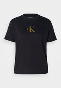 Calvin Klein Jeans CLASSIC FOIL TEE - Print T-shirt - black/silver-coloured