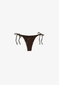 Bershka SEQUIN BIKINI BRIEFS - Bikini bottoms - dark brown