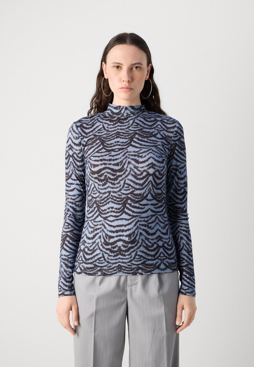 Scotch & Soda ALL OVER PRINTED MOCK NECK LONG SLEEVE