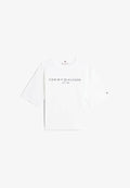 Tommy Hilfiger LOGO JERSEY RELAXED CREW NECK T-SHIRT - Print T-shirt - optic white