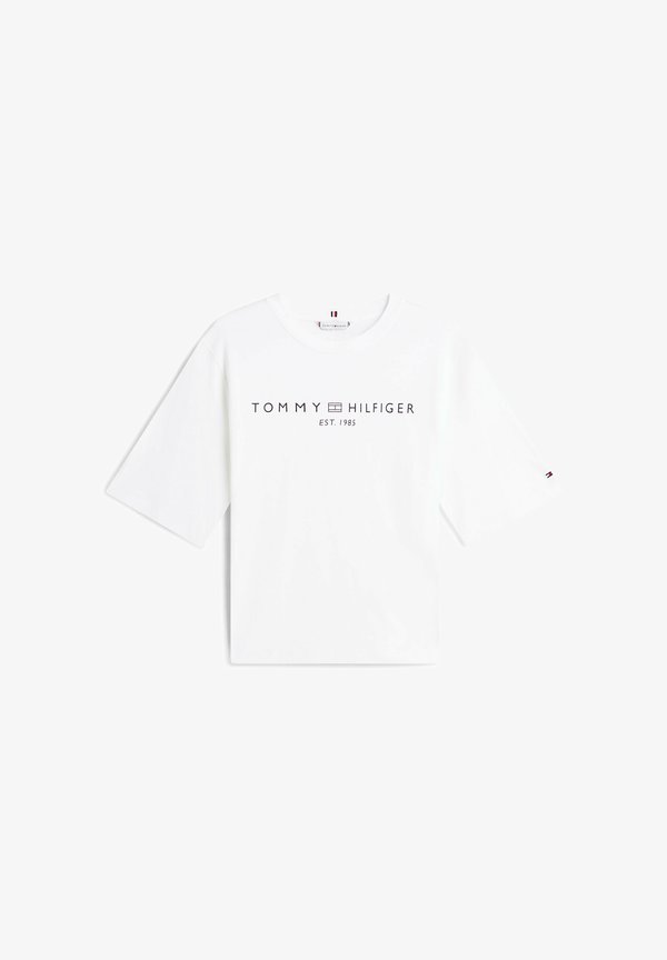 Tommy Hilfiger LOGO JERSEY RELAXED CREW NECK T-SHIRT - Print T-shirt - optic white