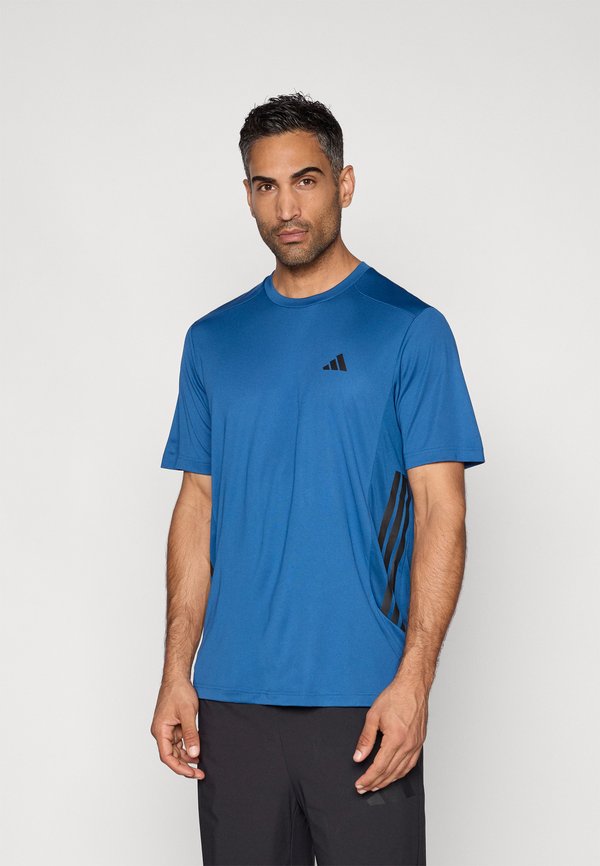 adidas Performance TECH ESSENTIALS WORKOUT 3 STRIPES - Sports T-shirt - dusky petrol