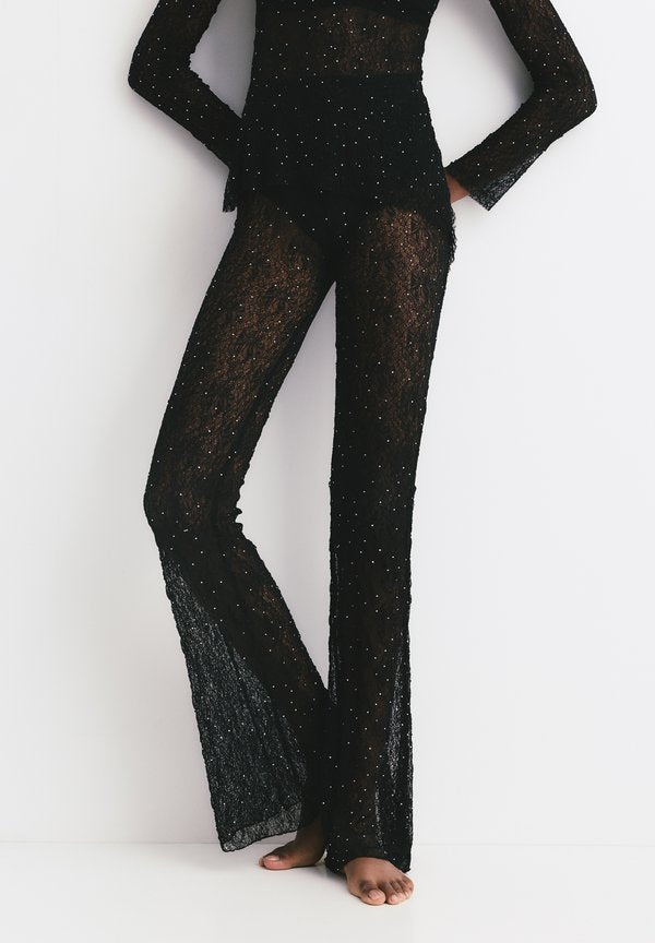 PULL&BEAR FLARED WITH RHINESTONES