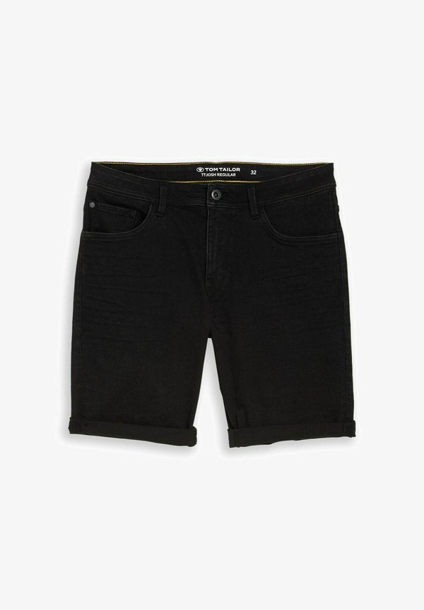 TOM TAILOR TTJOSH REGULAR SLIM FIT - Denim shorts - black denim