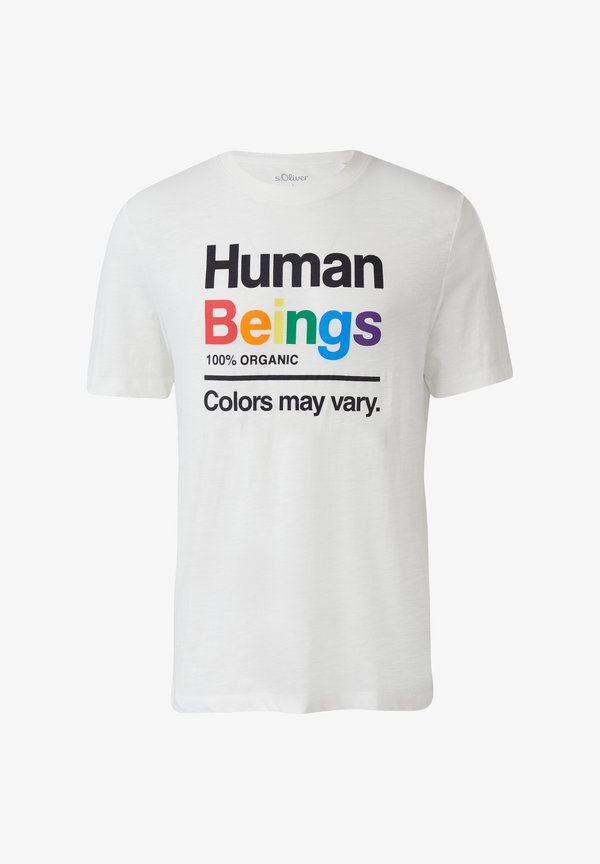 s.Oliver MIT PRIDE-MOTIV - Basic T-shirt - weiß
