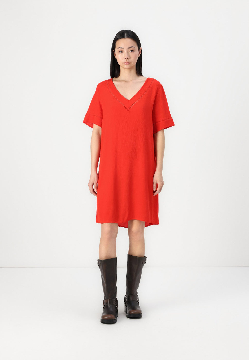 VILA VIMESA DETAIL V NECK DRESS