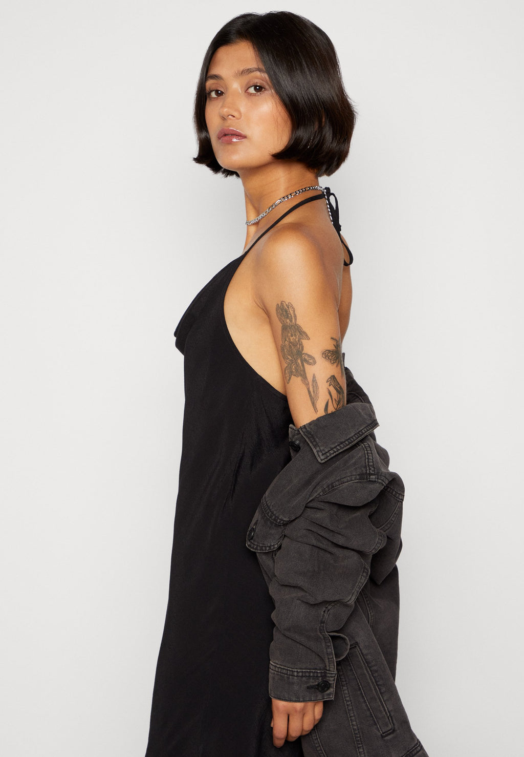 Weekday HALTER MINI SLIP DRESS