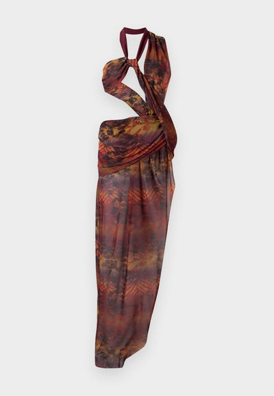 Jaded London ASYMMETRIC DRAPED MAXI DRESS