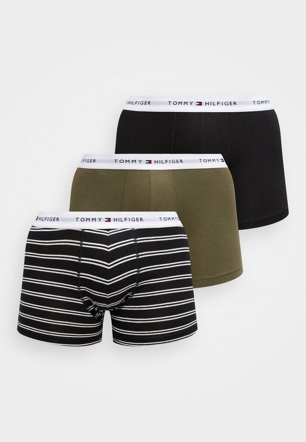 Tommy Hilfiger 3-PACK SIGNATURE REPEAT LOGO WAISTBAND TRUNKS - Trunks - black/green