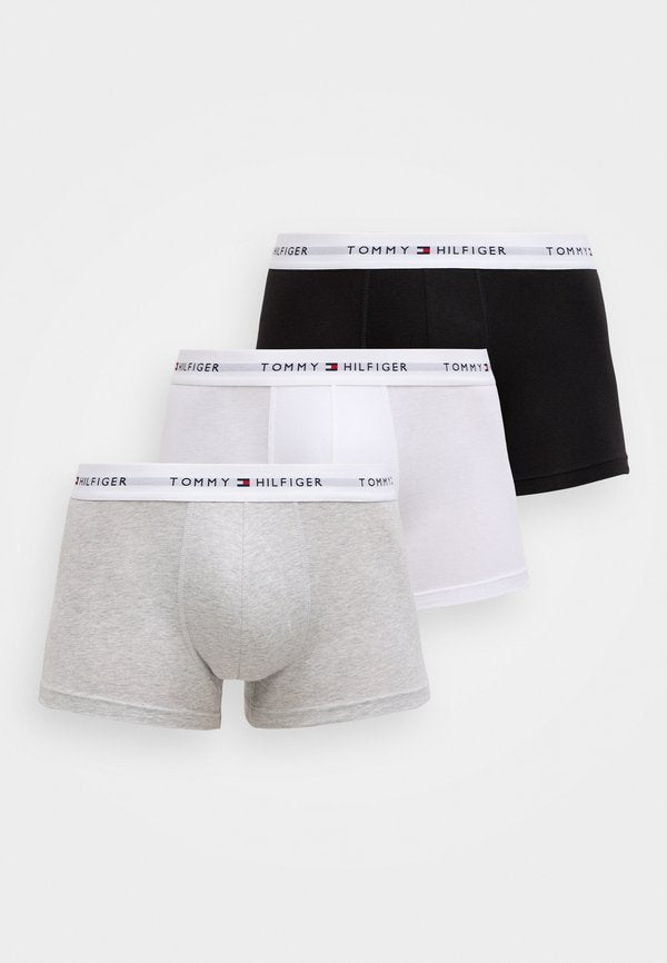 Tommy Hilfiger LOW RISE TRUNKS SIGNITURE  3 PACK - Trunks - black/white/light grey heather