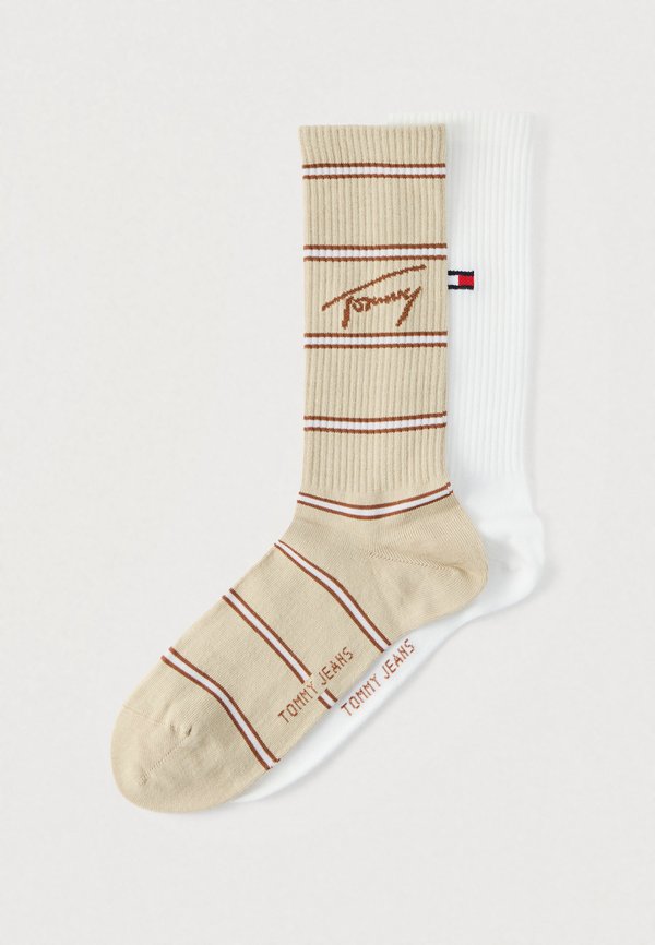 Tommy Hilfiger BRETON STRIPE UNISEX 2 PACK - Socks - sand/white