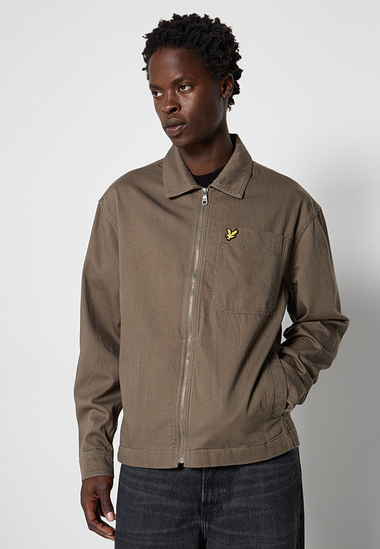 Lyle & Scott ENZYME WASH ZIP THROUGH OVERSHIRT
