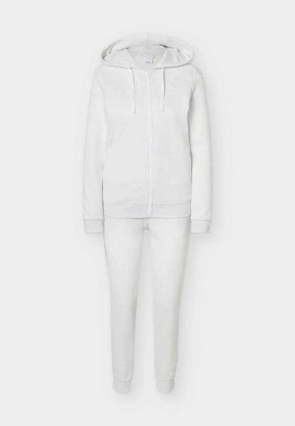 Puma HOODED SUIT FULL ZIP - Tracksuit - white glow heather