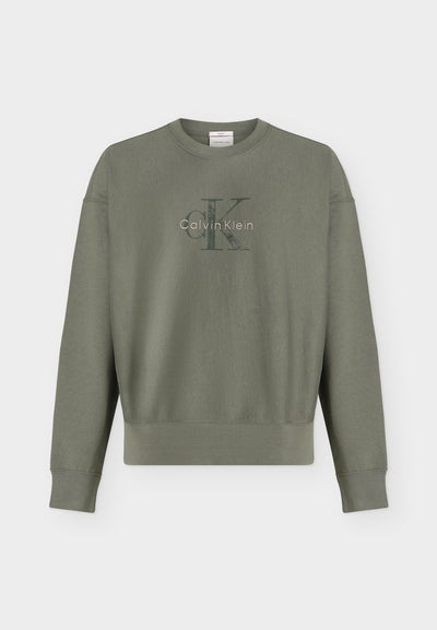 Calvin Klein Jeans PREMIUM  MONOLOG - Sweatshirt - dusty olive