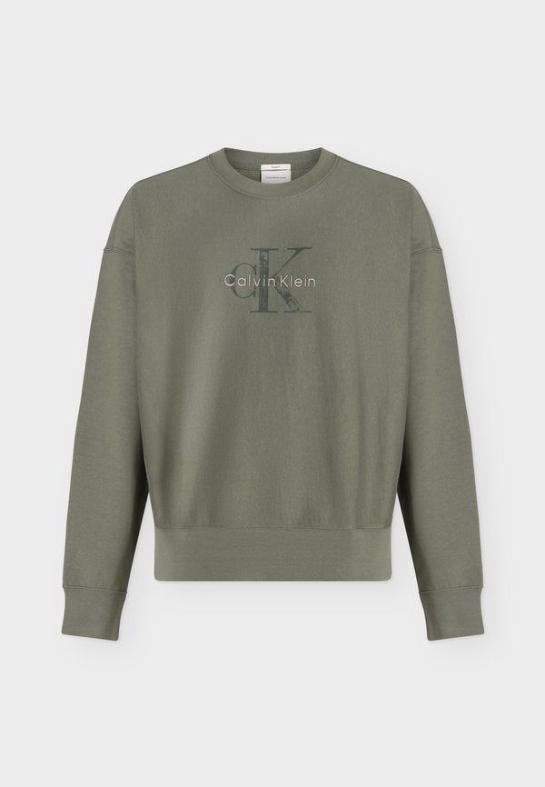 Calvin Klein Jeans PREMIUM  MONOLOG - Sweatshirt - dusty olive