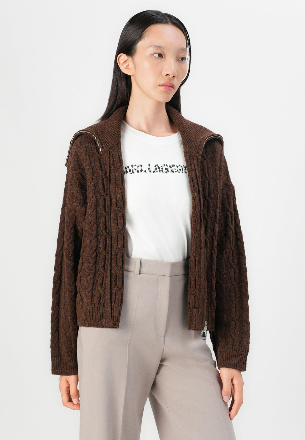 CABLE KNIT ZIP UP Media 5