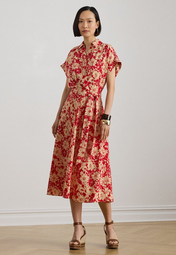 Lauren Ralph Lauren FLORAL BELTED CREPE DRESS