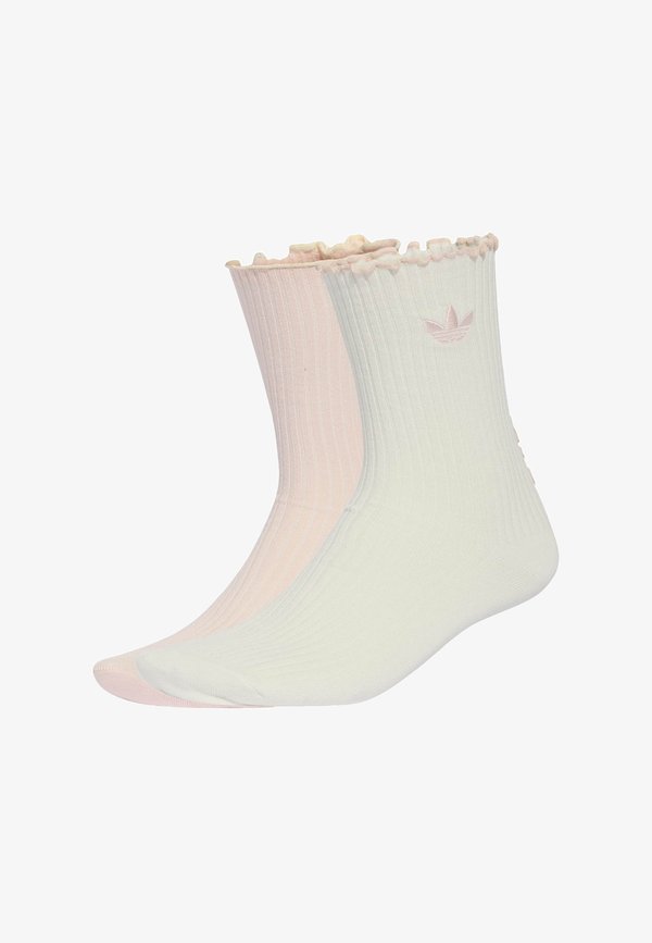 adidas Originals ADIDAS ORIGINALS RUFFLE CREW SOCKS 2 PAIRS PACK UNISEX - Socks - off white   quartz