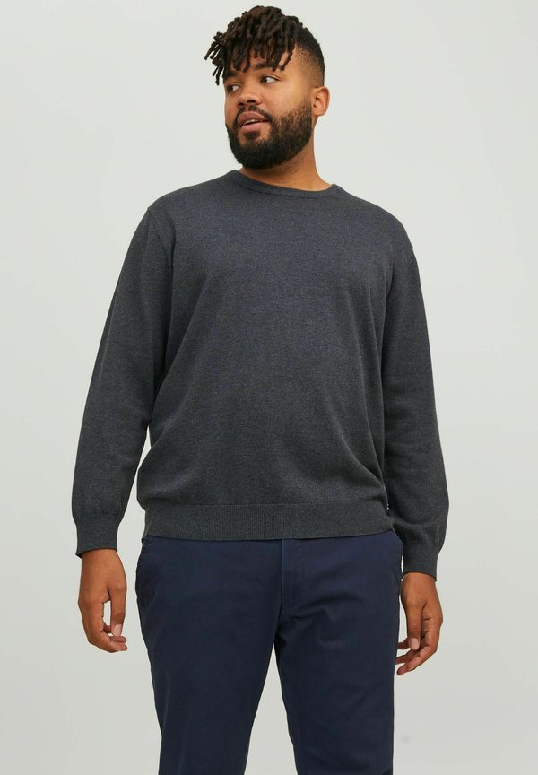 Jack & Jones Knitted Plus Size Knitted - Jumper - dark grey melange
