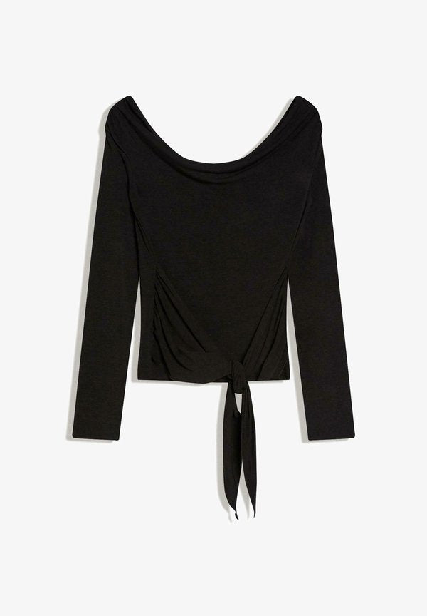 Bershka WITH TIE - Long sleeved top - black