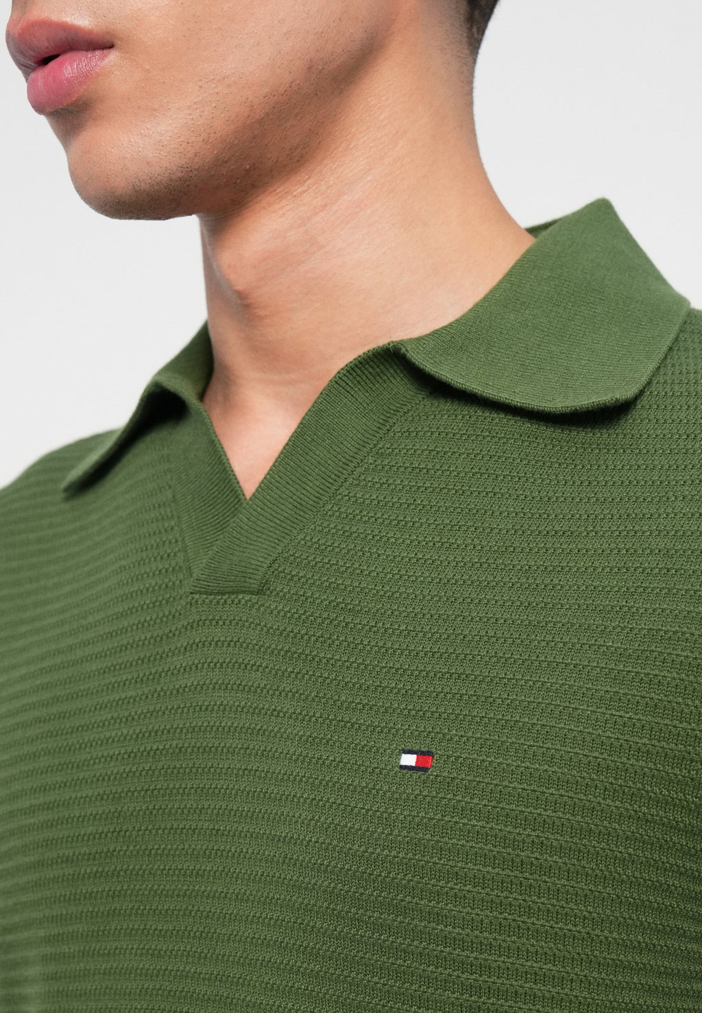 TEXTURED KNIT POLO COLLAR JUMPER Media 6