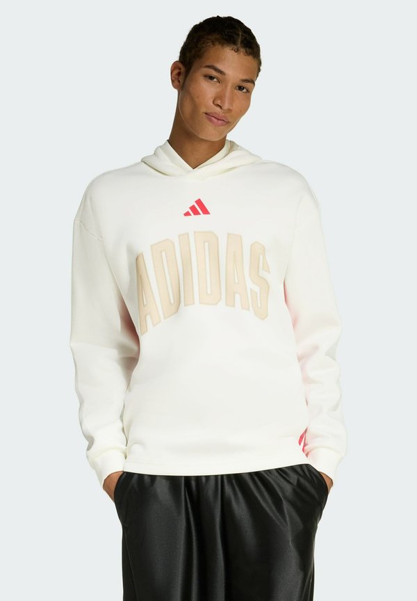 adidas Sportswear STADIUM GRAPHIC - Hoodie - off white pure ruby