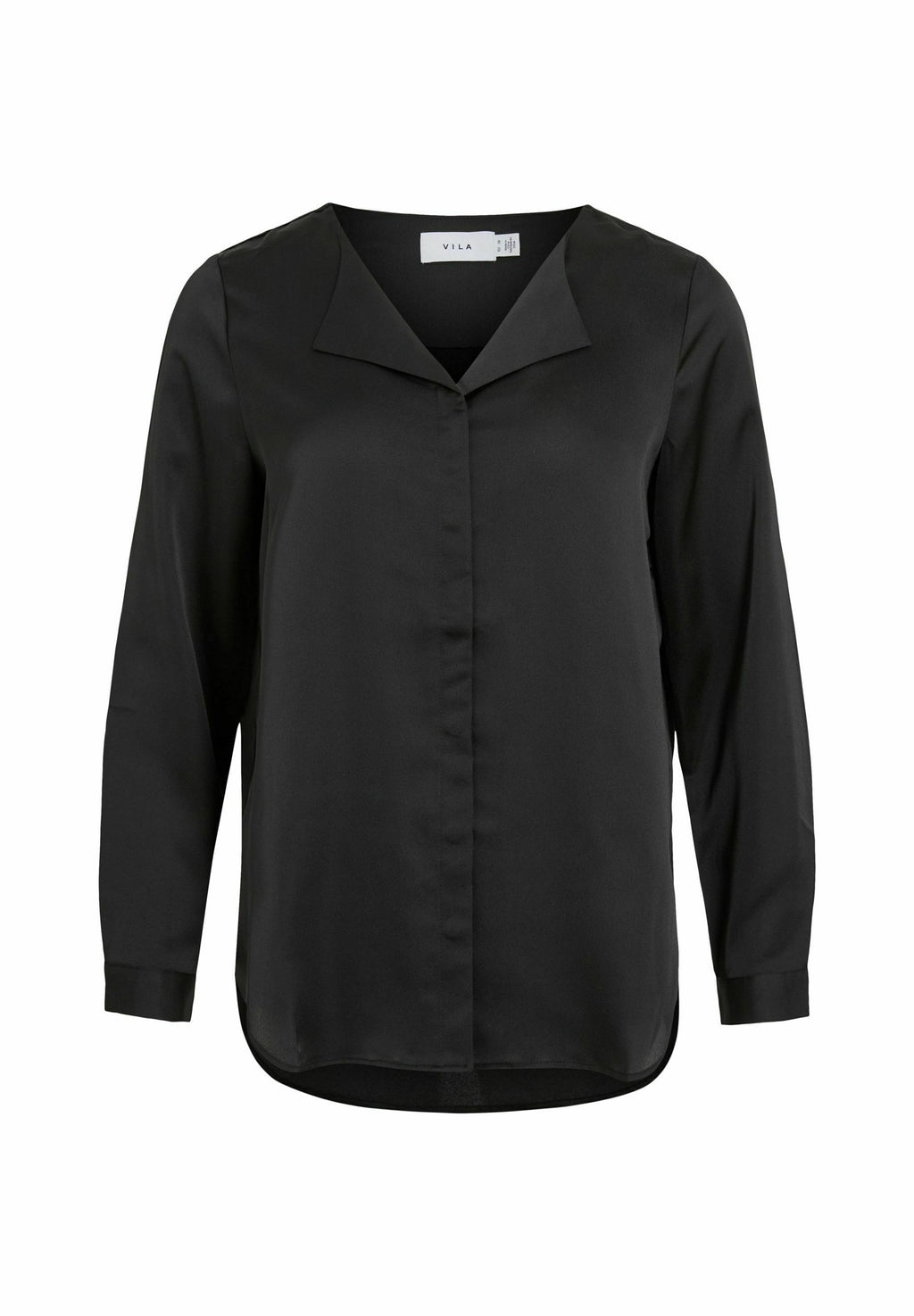VILA VIELLETTE V-NECK L/S SATIN SHIRT - NOOS