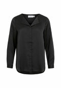 VILA VIELLETTE V-NECK L/S SATIN SHIRT - NOOS