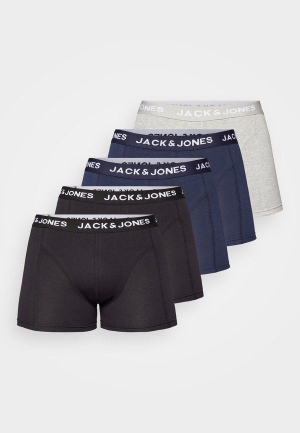 Jack & Jones JACANTHONY TRUNKS 5 PACK - Trunks - navy blazer/navy blazer/black/black/light grey
